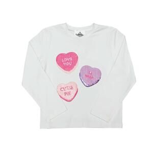 NEW BELLE CHER girls sweetheart long sleeve shirt in white
